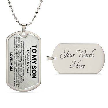 Son Love Mom Original Dog Tag Necklace - Love You This Much
